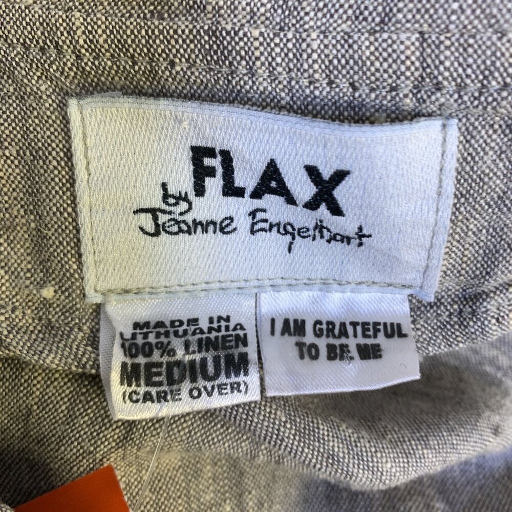 Flax By Jeanne Engelhart  Womens Light Brown Linen Jacket Size Medium - Picture 4 of 5